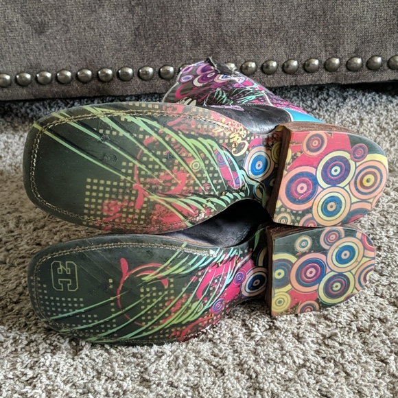 CINCH Edge "QUEENISM" black marbled leather cowgirl western boots square toe sz7 - Picture 13 of 16